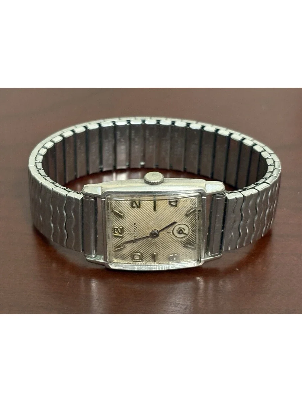 Vintage 1960 Bulova President Tank Watch - 10K Rolled Gold Plate - Patina!